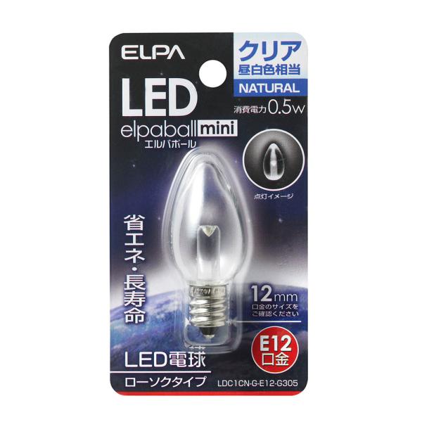 LDC1CN-G-E12-G305_1689700_LED装飾電球 ローソク球タイプ E12 クリア...