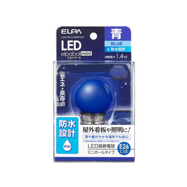 LDG1B-G-GWP252 ＬＥＤ電球Ｇ４０形防水Ｅ２６Ｂ色 ELPA（エルパ・朝日電器）
