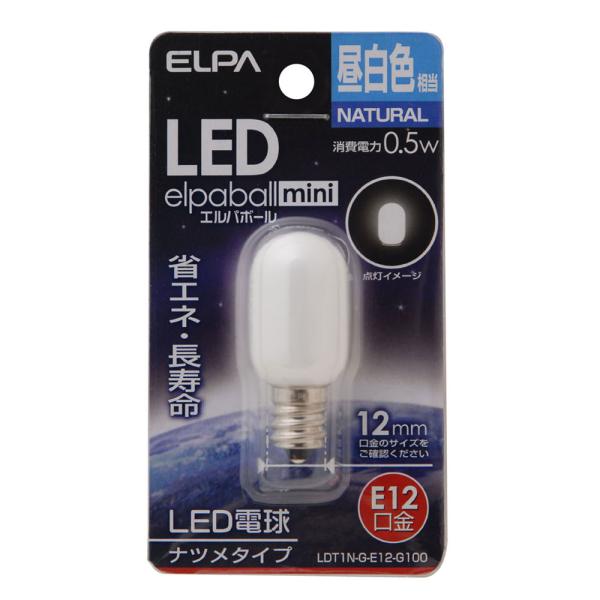 LDT1N-G-E12-G100_1684900_LED装飾電球 ナツメ球タイプ E12 昼白色相当...