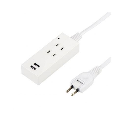 Y02K4015WH2U 雷ガード付2AC2USB2.1A1.5mホワイト YAZAWA(ヤザワコー...