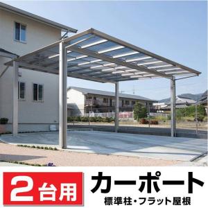 2台用フラット屋根カーポート ステンカラー 間口4916mm奥行5020mm最大高さ2760mm/個人様宛は運送会社配達店止め送料無料/法人宛は送料無料｜exterior-stok