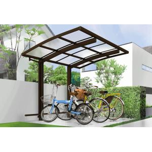 ポリカ自転車置場 間口2100ｍｍ×奥行2188ｍｍ×高さ1814ｍｍ 柱埋め込み式 3台収納可能 安心の国内メーカー 駐輪場 サイクルポート 【条件付き送料無料】