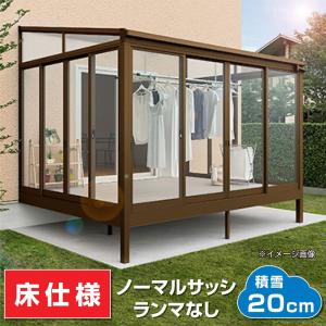 テラス囲いフラット屋根タイプ 間口1.0間1820ｍｍ×出幅3尺870ｍｍ 正面側面ガラス窓付き ノーマルサッシ プラデッキ床仕様 送料無料｜exterior-stok