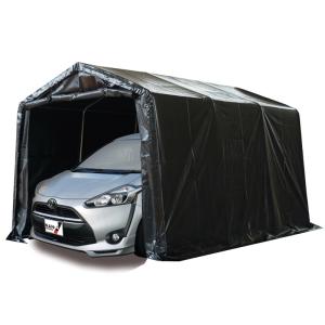 大型簡易ベース式倉庫 間口2.7m奥行4.8m高さ2.54m 高耐久性ターポリン生地前後幕ファスナー付