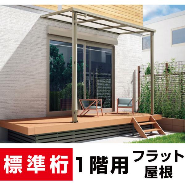 フラット屋根テラス ポリカ/DIY/屋根/雨除け 間口2040ｍｍ×出幅3尺875ｍｍ×高さ2500...