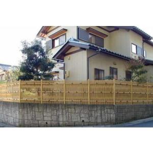 人工竹垣組立セット 大津垣O型 本体イエロー色 イエロー色丸柱 H1500mm