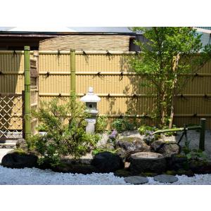 人工竹垣組立セット建仁寺垣A型【基本型】本体真竹 ブロンズ色角柱 H