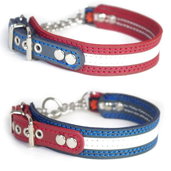 ハーフチョーク ボストン ジャックラッセル　用 革：2.5cm Type Choker GB-国旗カ...