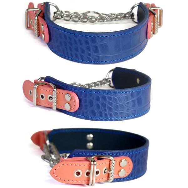 ハーフチョーク ブルドッグ 大型犬用 革 4cm幅：4cm Type チョーカー GB2W（クロコネ...