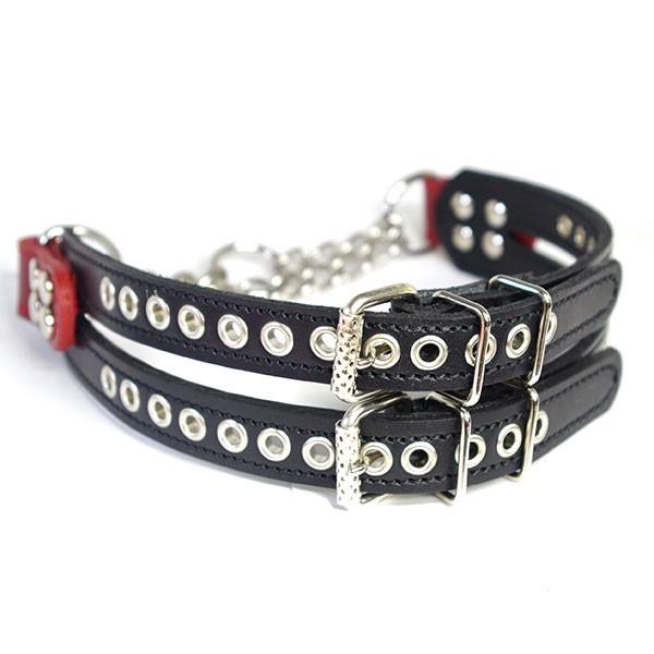 ハーフチョーク ブルドッグ 大型犬用 革 4cm幅：4cm Type チョーカー E004