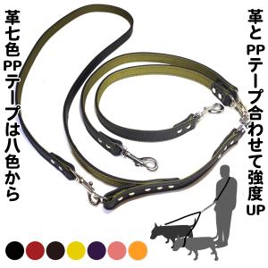 肩がけ ショルダーリード 革 リード ：Lead 006（2頭引き）【色は革7色