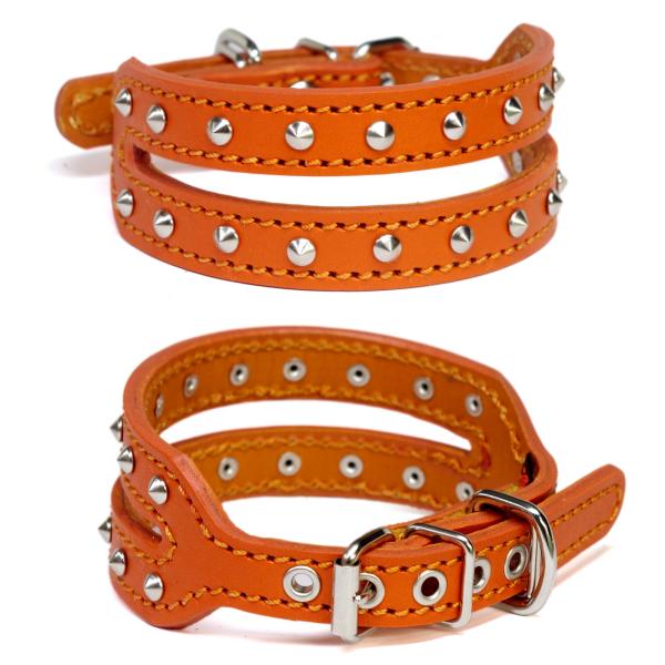 ExtraHeavy1749 イタグレ ミニピン 用 3.5cm幅 革 首輪(27cm)