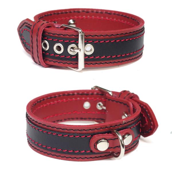 ExtraHeavy1790 小型犬 イタグレ ミニピン 用 3cm幅 革 首輪(27cm)