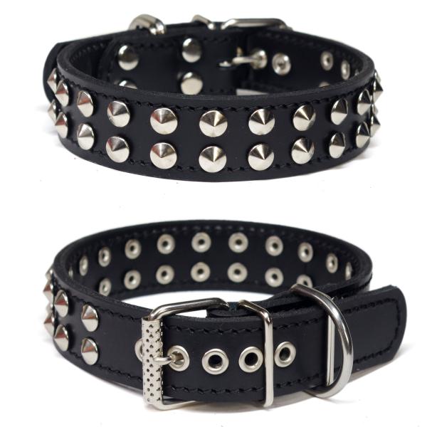 extra+heavy1795：3cm幅 中型犬 スタッズ 革 首輪(35cm) アウトレット