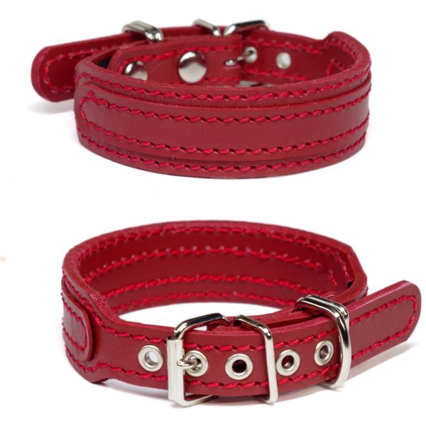 ExtraHeavy1806 小型犬 イタグレ ミニピン 用 2.5cm幅 革 首輪(26cm)