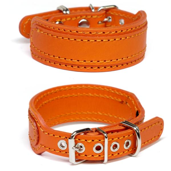 ExtraHeavy1807 小型犬 イタグレ ミニピン 用 3cm幅 革 首輪(25cm)