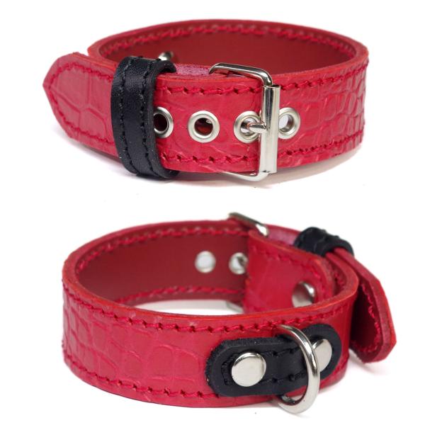 ExtraHeavy1810 小型犬 イタグレ ミニピン 用 2.5cm幅 革 首輪(25cm)