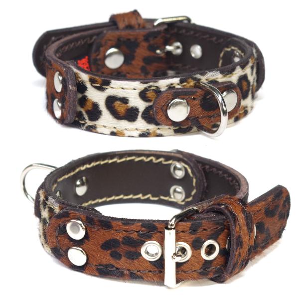 ExtraHeavy1819a 小型犬 イタグレ ミニピン 用 2.5cm幅 革 首輪(26cm)