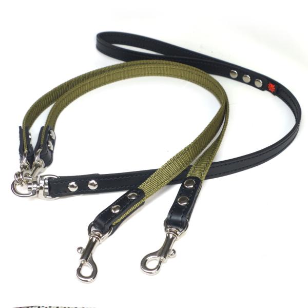 ExtraHeavy1877 小型犬用 1.5cm幅 ダブルリード（黒＋カーキ）