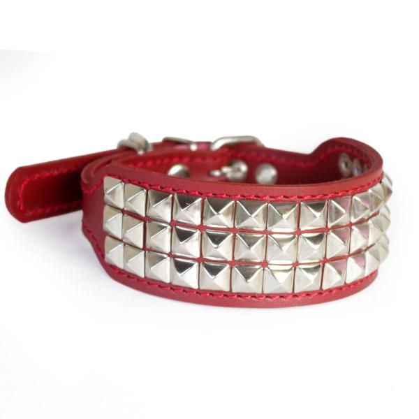 首輪 ウィペット 革 4cm幅：4cm Type G2-S2R (10mm角鋲)【色は10色以上から...