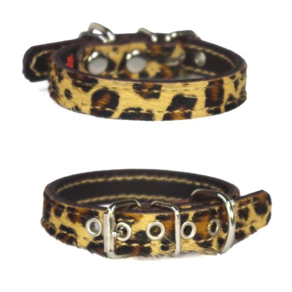 1.5cm幅 首輪 小型犬 ハラコ 革：Small Type 000　*ハラコ豹、サイズは1cm単位...