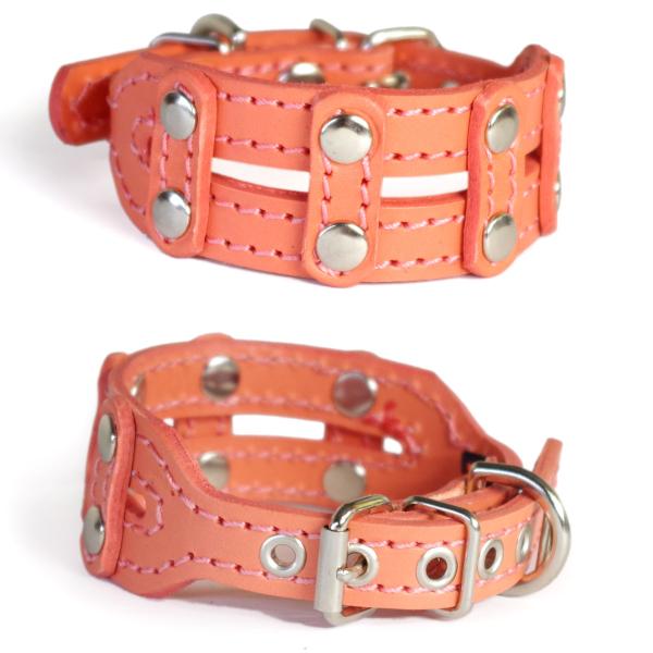 首輪 イタグレ ミニピン 革 幅広：Small Type G2-E003　*色は十色以上から、サイズ...