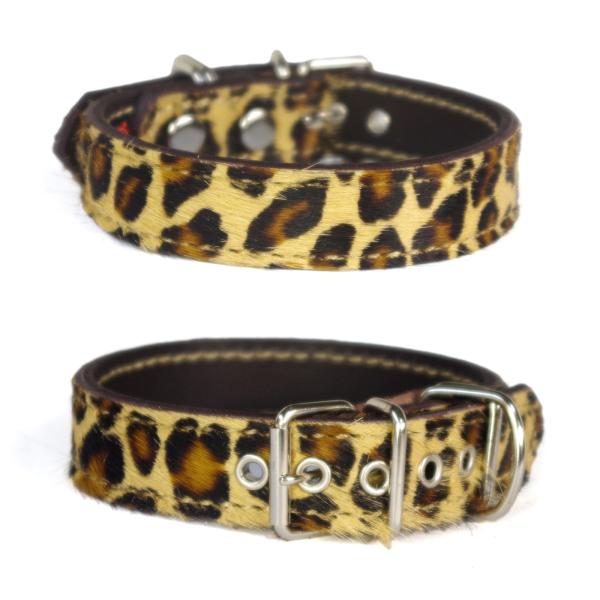 2cm幅 首輪 小型犬 ハラコ 革：Small Type G5-000　*ハラコ豹、サイズは1cm単...