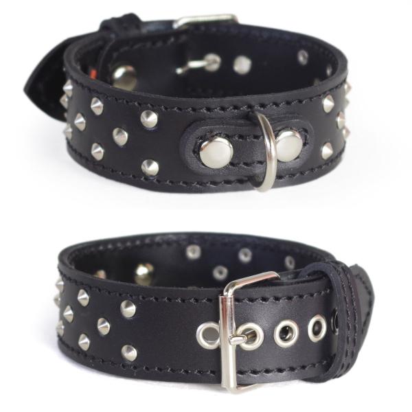 首輪 イタグレ ミニピン 革 幅広：Small Type G530-002（黒）