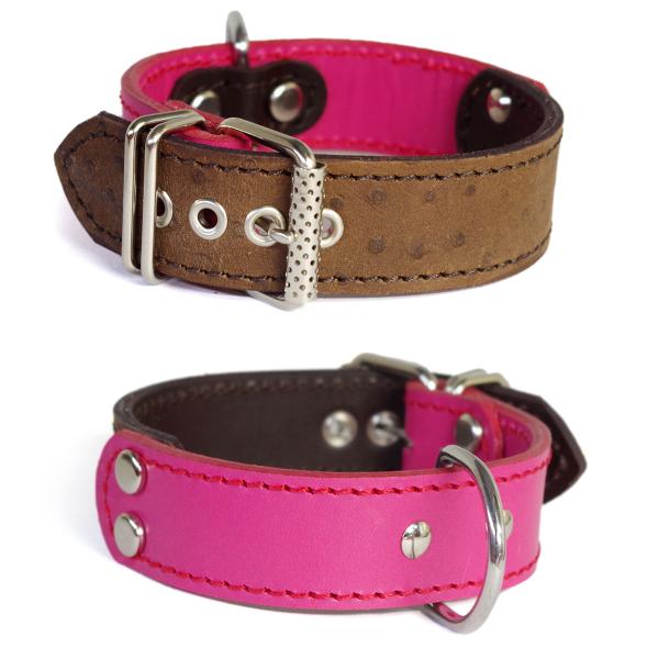 アウトレット1193：3cm幅 中型犬 革 首輪(30cm)