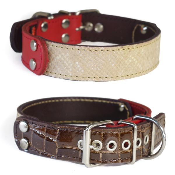 アウトレット0941：3cm幅 中型犬 革 首輪(39cm)