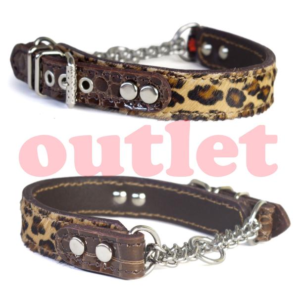 中型犬 2.5cm幅 革 ハーフチョーク　(頭周り38cm) yap1499