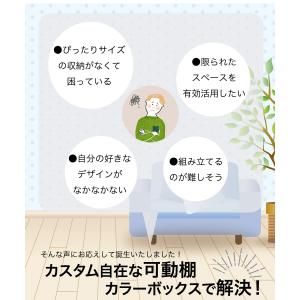 カラーボックス 3段 可動棚タイプ 収納ボック...の詳細画像2