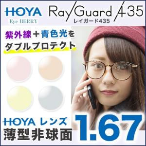 メガネレンズ　HOYA　レンズ交換　セルックス903 レイガード435 薄型非球面1.67 紫外線カ...