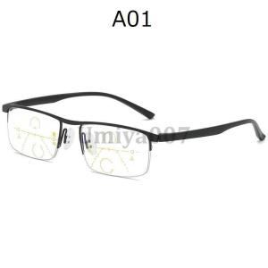 遠近両用メガネ 老眼鏡 ブルーライトカット ピ...の詳細画像1
