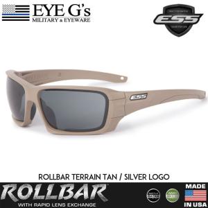 [ 国内正規品 ] ESS Rollbar silver logo Terrain Tan ロールバー テレインタン / スモークグレー ＆ クリア レンズ　| 実物 | サバゲ 装備 017｜eyegs