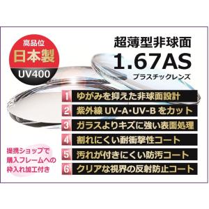 【未使用】パリミキ 度入り眼鏡 乱視用レンズランシー使用 日本製 日本製 】 超々薄型非球面レンズ 1.74 〔近視 遠視 乱視用レンズ〕1組
