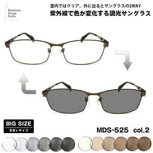 大きいサイズ 調光 サングラス MDS-121 col.2 61mm マンハッタン
