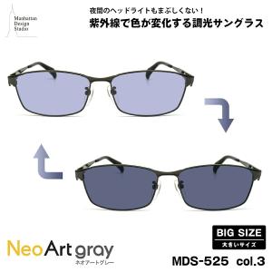 大きいサイズ 調光 サングラス ネオアート MDS-122 col.1 60mm
