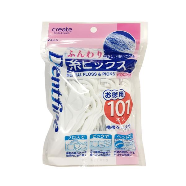 デントファイン ふんわり 糸ピックス お買い得大容量 101本入り クリエイト (ポスト投函-c)