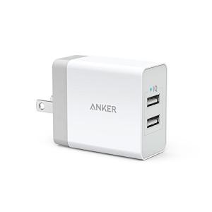 Anker 24W 2ポート USB急速充電器 【急速充電 / iPhone&amp;Android対応 / 折畳式プラグ搭載】 (ホワイト)