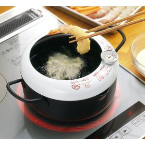 日本製 温度計付 両手 天ぷら鍋 小さい ih...の詳細画像1