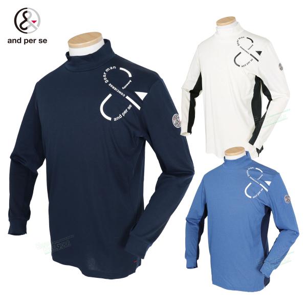 アンパスィ and per se ゴルフウエア メンズ 長袖ハイネックシャツ ウールmixメリノ 「...