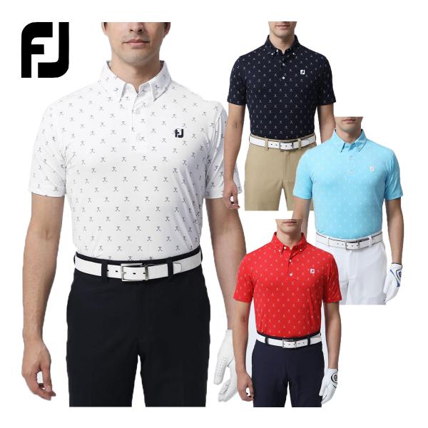 FOOTJOY フットジョイ ゴルフウエア 半袖 ボタンダウン ポロシャツ 「 FJ-S23-S05...