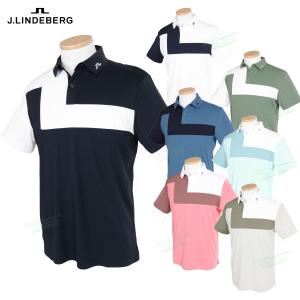 J.LINDEBERG（ジェイリンドバーグ） 半袖ポロシャツ ゼブラ柄 ブルー系