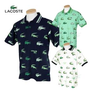 LACOSTE ラコステ ゴルフウエア 半袖ポロシャツ 「 DH5181-10 」 ウルトラドライ総柄ゴルフ 2023モデル 春夏ウエア｜ezaki-g