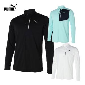 プーマゴルフ PUMAGOLF ゴルフウエア メンズ 長袖シャツ 「 624915 」 ストレッチ カノコ ポロシャツ 2023秋冬モデル｜ezaki-g