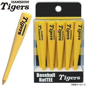 プロ野球 阪神タイガース HANSHIN Tigers チームロゴ入り 野球バット型 ゴルフティー 「 全長82mm(10本入) W24TEE005 」