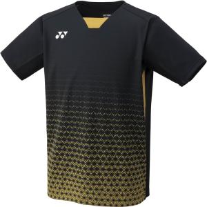 ヨネックス メンズゲームシャツ(フィットスタイル) ブラック/ゴールド｜ezaki-g