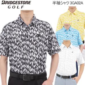 ブリヂストンゴルフ 半袖シャツ クールコア ジグザグプリント COOLCORE、冷感 メンズ ゴルフ ウェア 「BRIDGESTONE GOLF 3GA02A」｜ezansu-golf