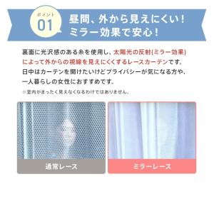 レースカーテン 2枚組 カーテン ミラー レー...の詳細画像2